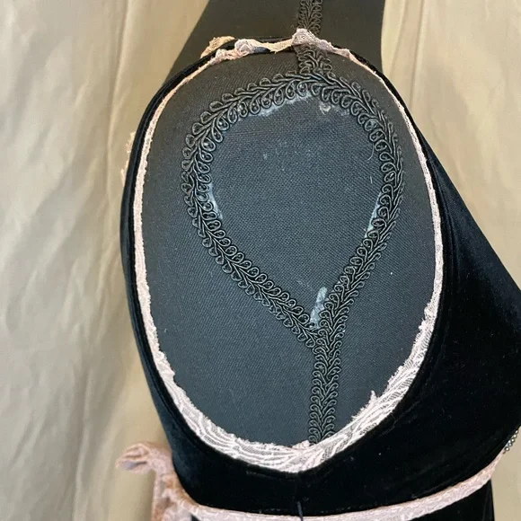 Free People Black Velvet Dress with Pink Trim - Picture 9 of 12